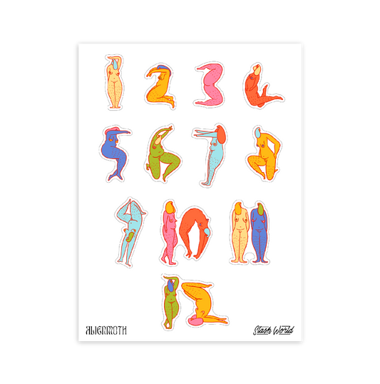 Nudie Numbers Sticker Sheet - Stashworld Collaboration