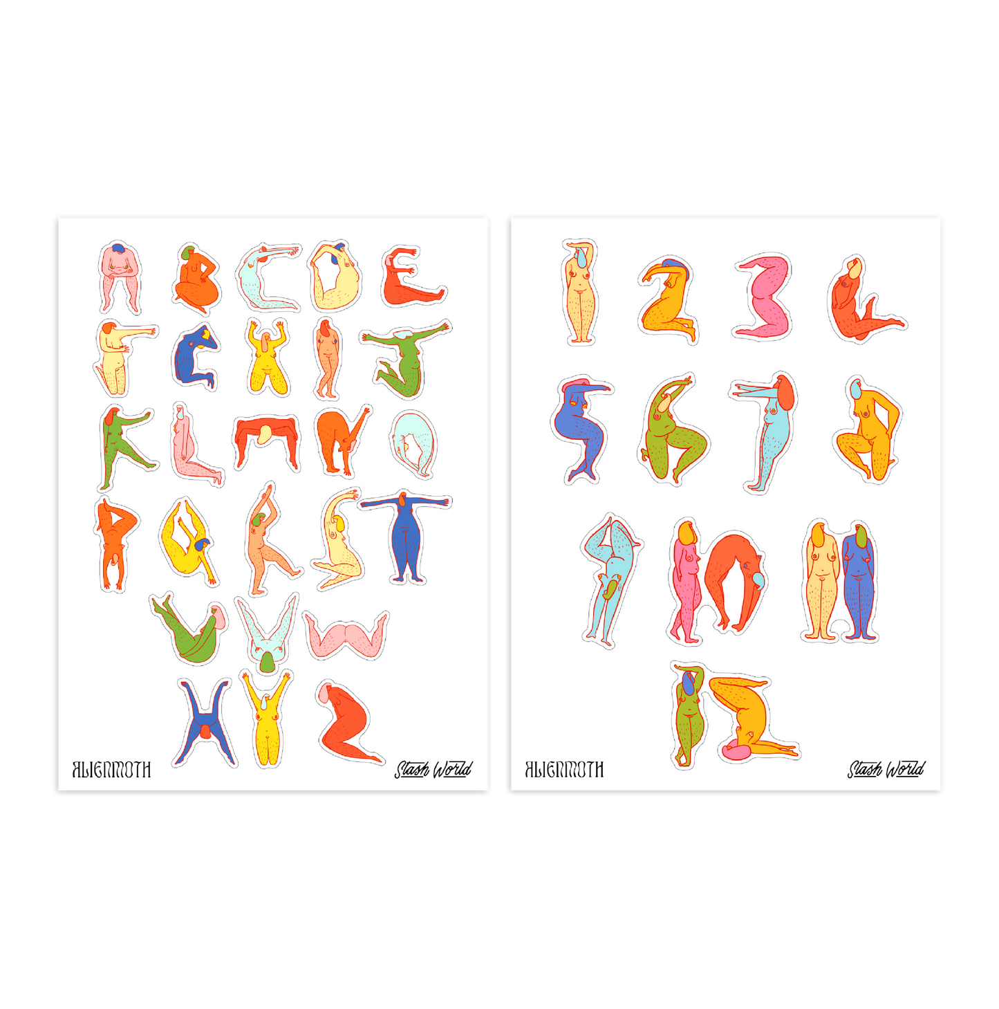 Nudie Numbers & Letters Sticker Sheet Set - Stashworld Collaboration