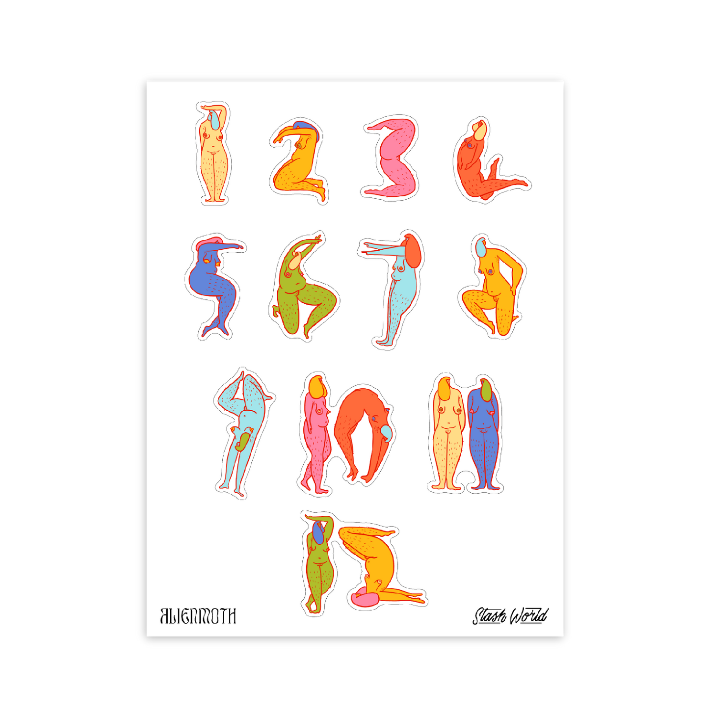 Nudie Numbers Sticker Sheet - Stashworld Collaboration